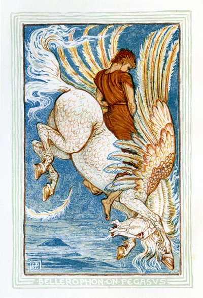 ペガサスに乗るベレロフォン 作： Walter Crane